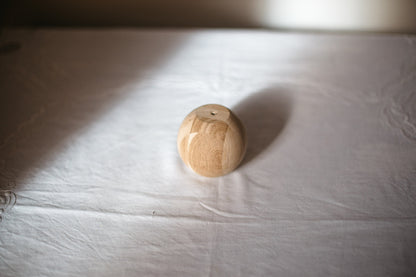 Pied de meuble en bois tourné rond avec sphère décorative – Design compact, H80 mm