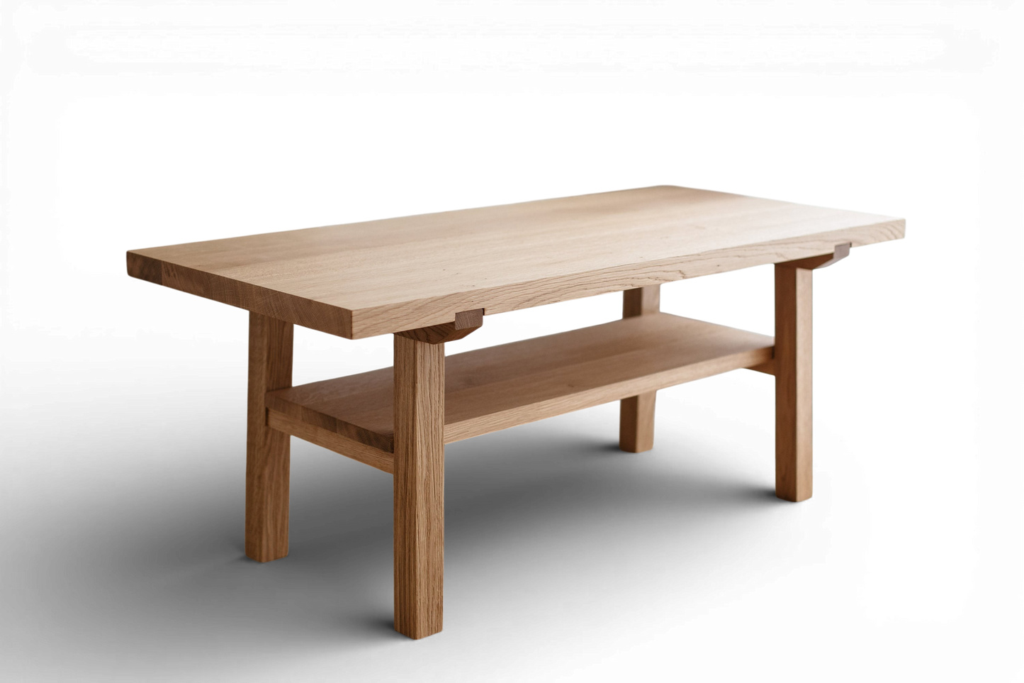 Table basse en bois de style scandinave – Conception artisanale en chêne naturel