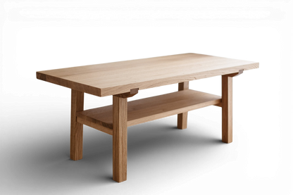 Table basse en bois de style scandinave – Conception artisanale en chêne naturel