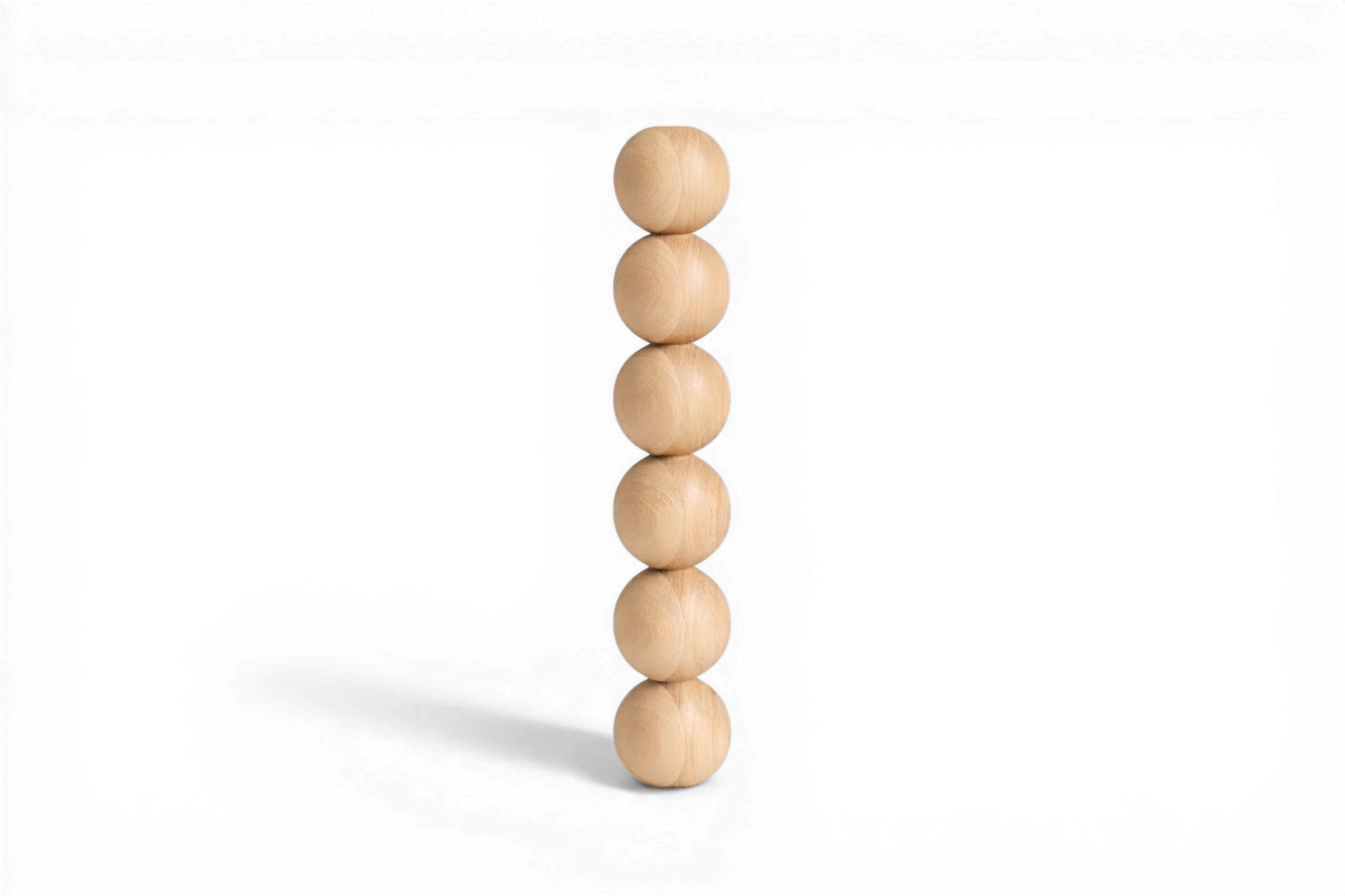 Pied de table en bois – Six sphères tournées, 491 mm
