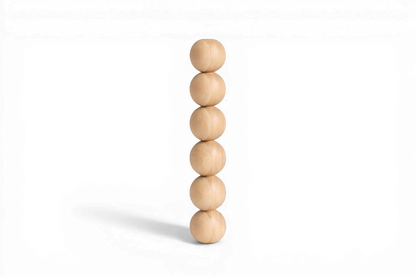 Pied de table en bois – Six sphères tournées, 491 mm