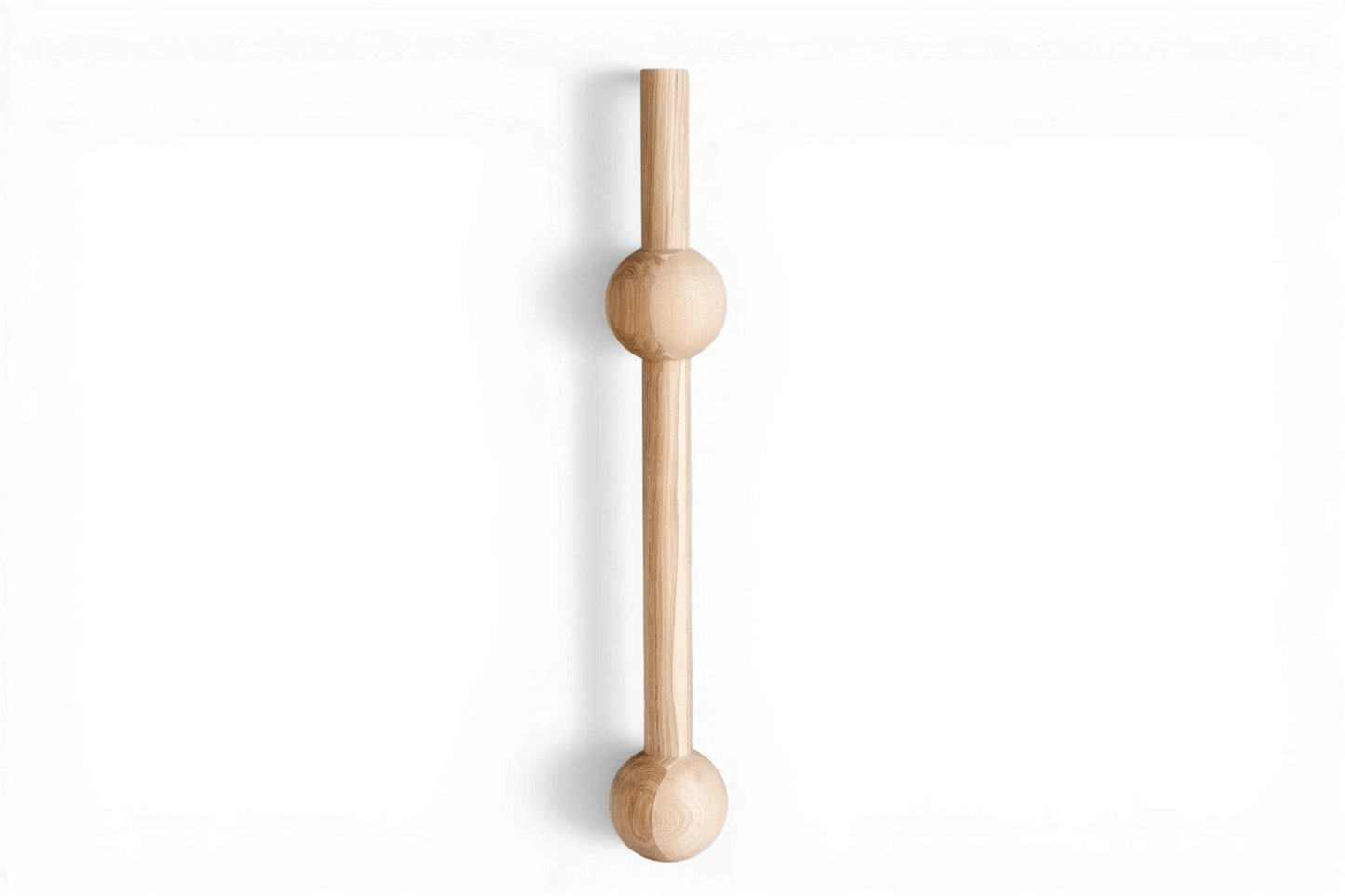 Pied de Meuble en Bois avec Détail Sphère Unique – Support de Table Tourné au Tour, H760 mm
