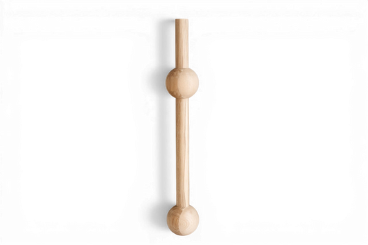 Pied de Meuble en Bois avec Détail Sphère Unique – Support de Table Tourné au Tour, H760 mm