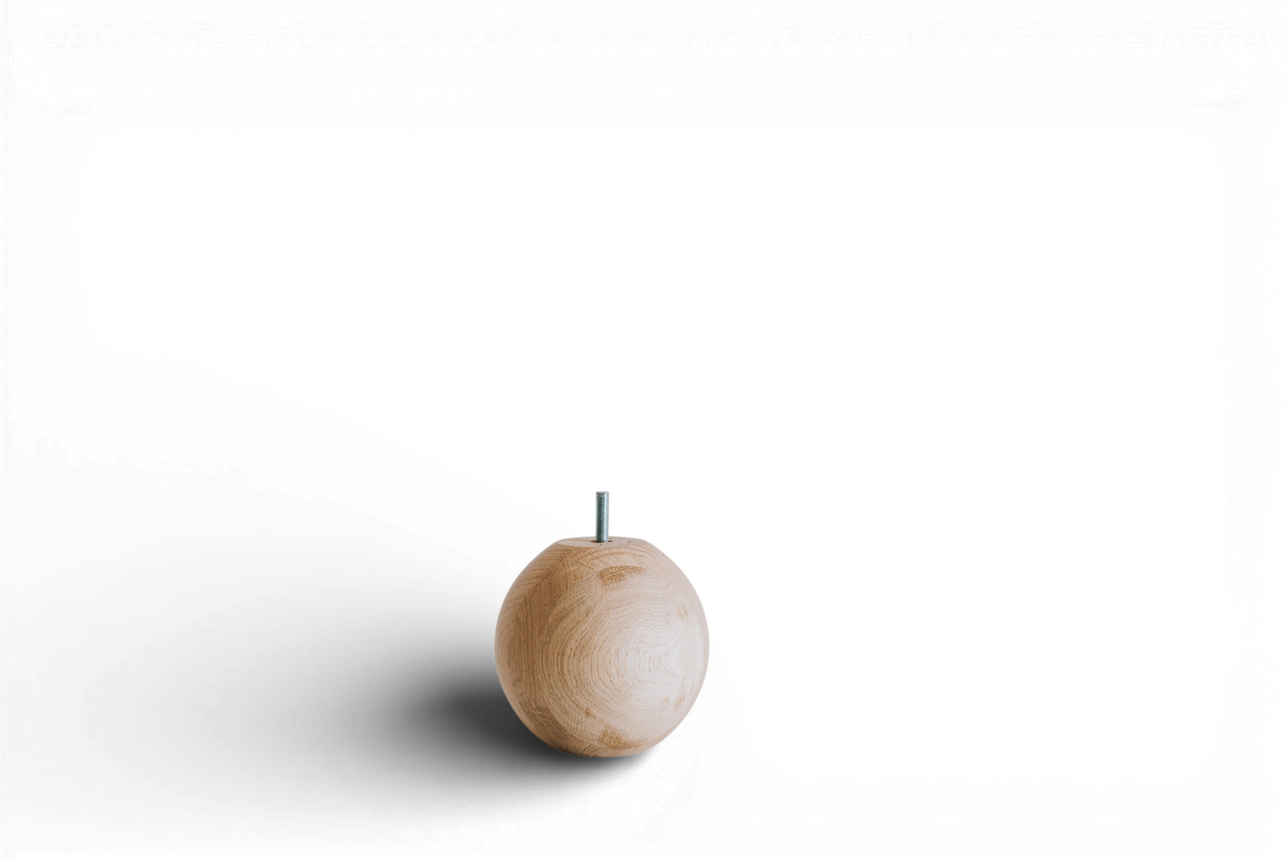 Pied de meuble en bois tourné rond avec sphère décorative – Design compact, H80 mm