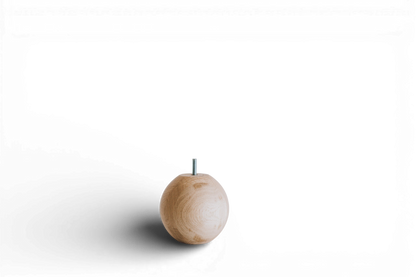 Pied de meuble en bois tourné rond avec sphère décorative – Design compact, H80 mm