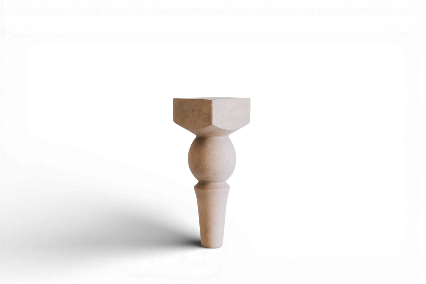 Pieds de meuble en bois avec boule décorative – Design tourné, H200 mm