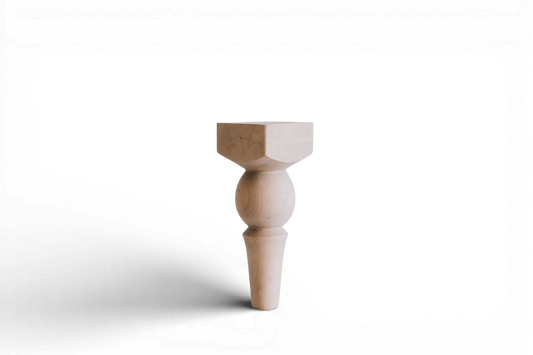 Pieds de meuble en bois avec boule décorative – Design tourné, H200 mm