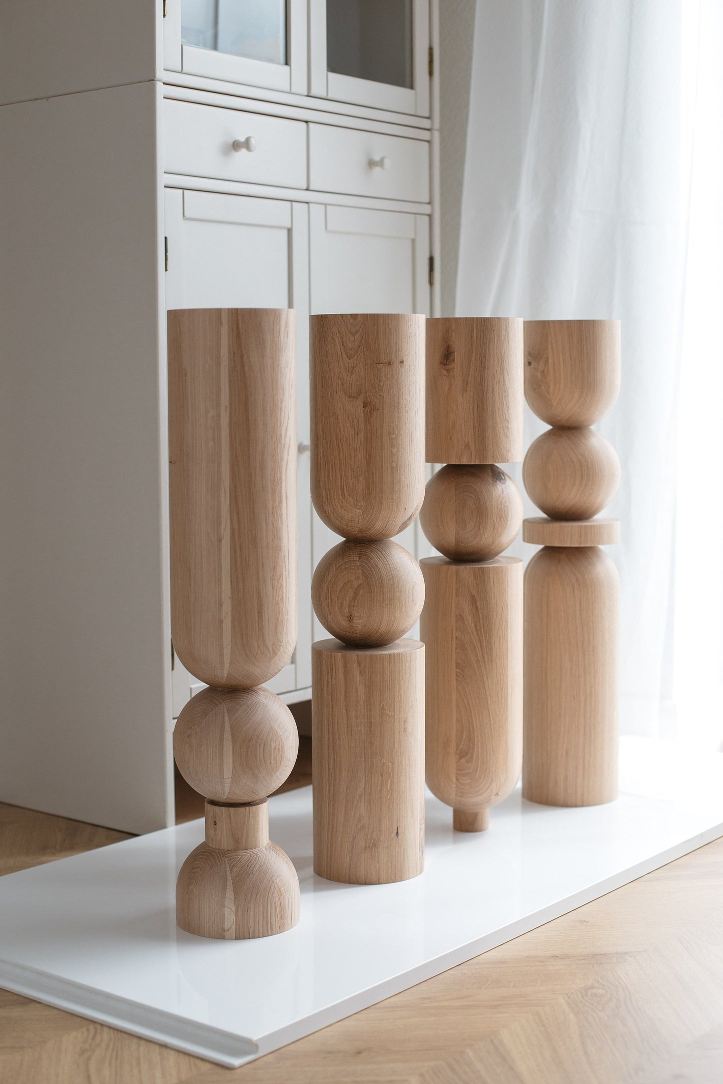 Pied de meuble en bois pour table et bar, H690 mm