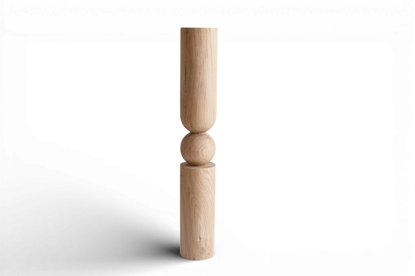 Pied de table et de bar en bois avec sphère centrale – Design tourné, H900 mm