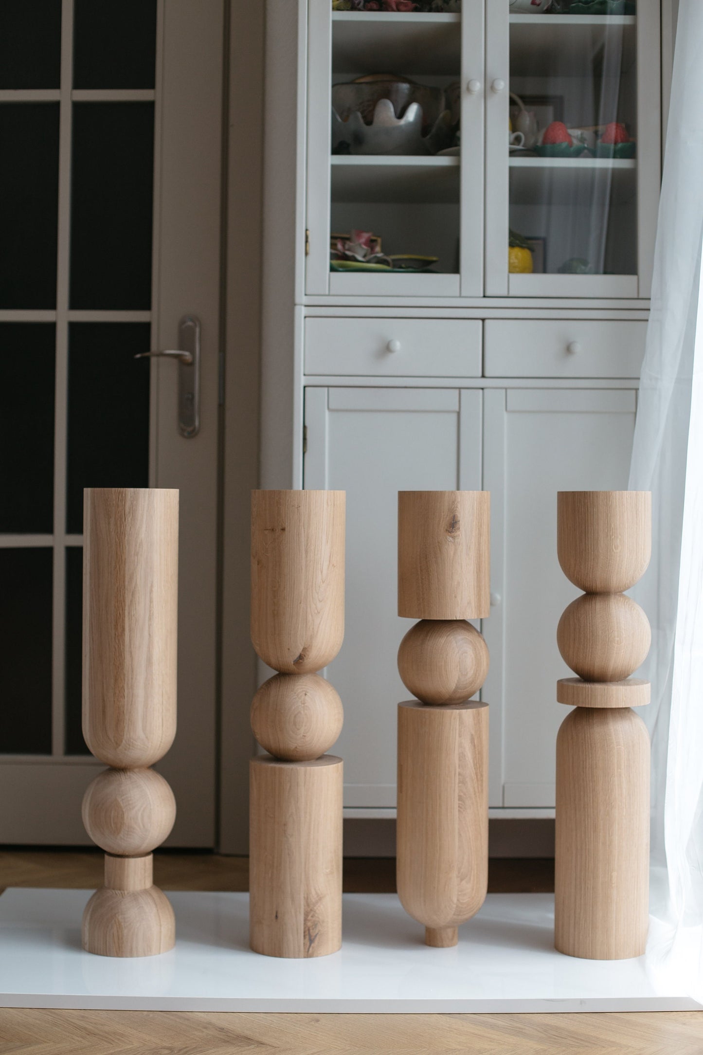 Pied de meuble en bois pour table et bar, H690 mm