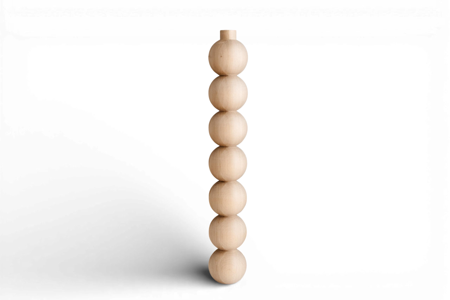 Pied de meuble en bois avec sept détails sphériques – Support de table tourné, H760 mm