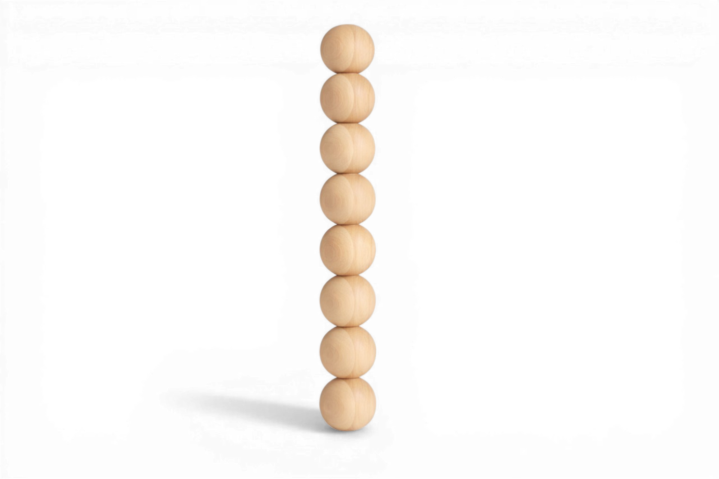 Pied de table tourné en bois – Motif huit sphères, 656 mm