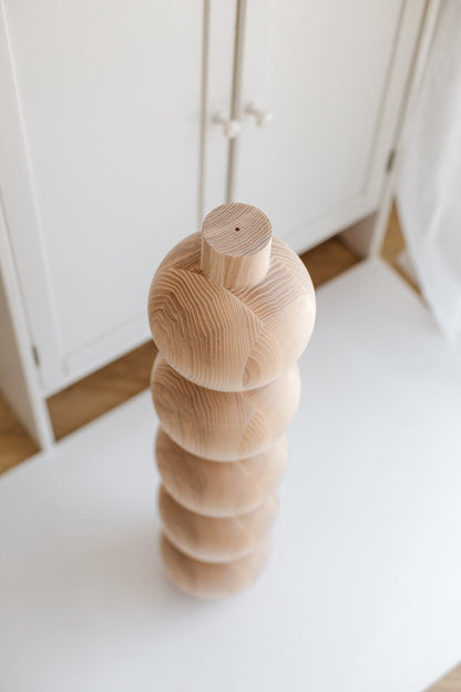 Pied de meuble en bois avec cinq détails sphériques – Design tourné, H730 mm