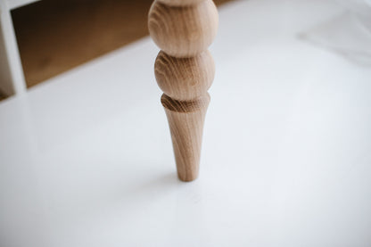 Pieds de Meuble Coniques en Bois avec Double Boule – Tournés, H250 mm