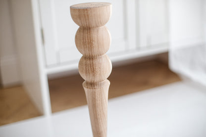 Pieds de meuble coniques en bois avec double boule décorative – Modèle tourné, H350 mm