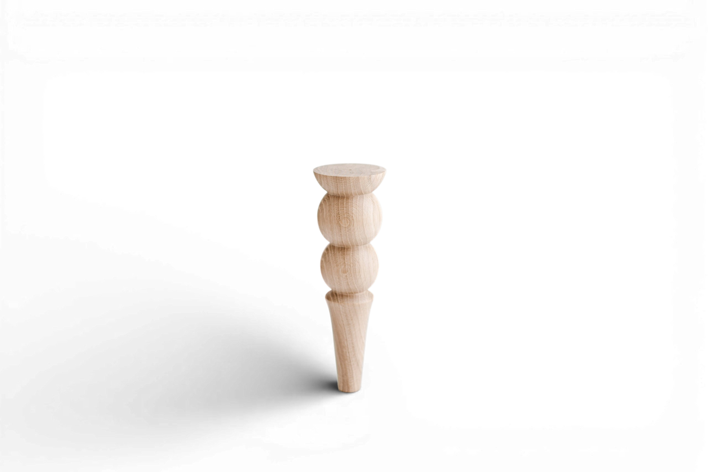 Pieds de Meuble Coniques en Bois avec Double Boule – Tournés, H250 mm