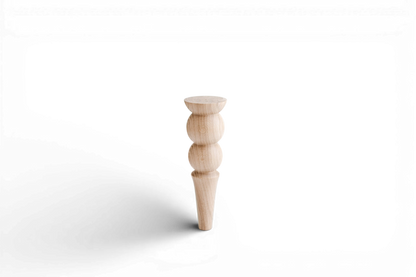 Pieds de Meuble Coniques en Bois avec Double Boule – Tournés, H250 mm