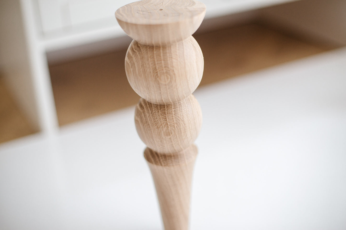 Pieds de Meuble Coniques en Bois avec Double Boule – Tournés, H250 mm