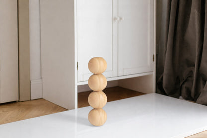 Pied de meuble à quatre sphères – Fait main, H326 mm