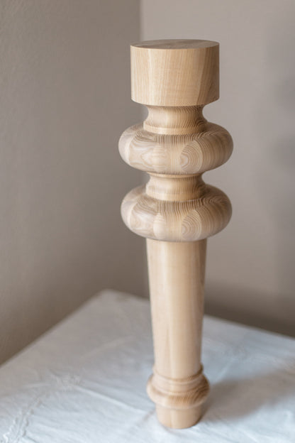 Pied de meuble de table en bois – Pied de support fait main, H710 mm