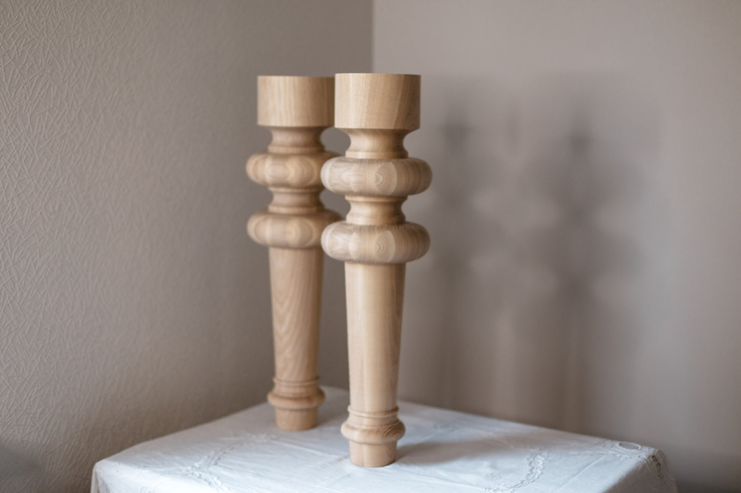 Pied de meuble de table en bois – Pied de support fait main, H710 mm