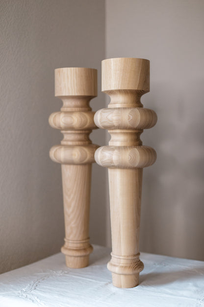 Pied de meuble de table en bois – Pied de support fait main, H710 mm