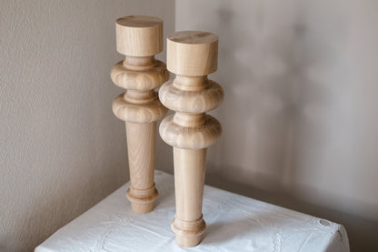 Pied de meuble de table en bois – Pied de support fait main, H710 mm