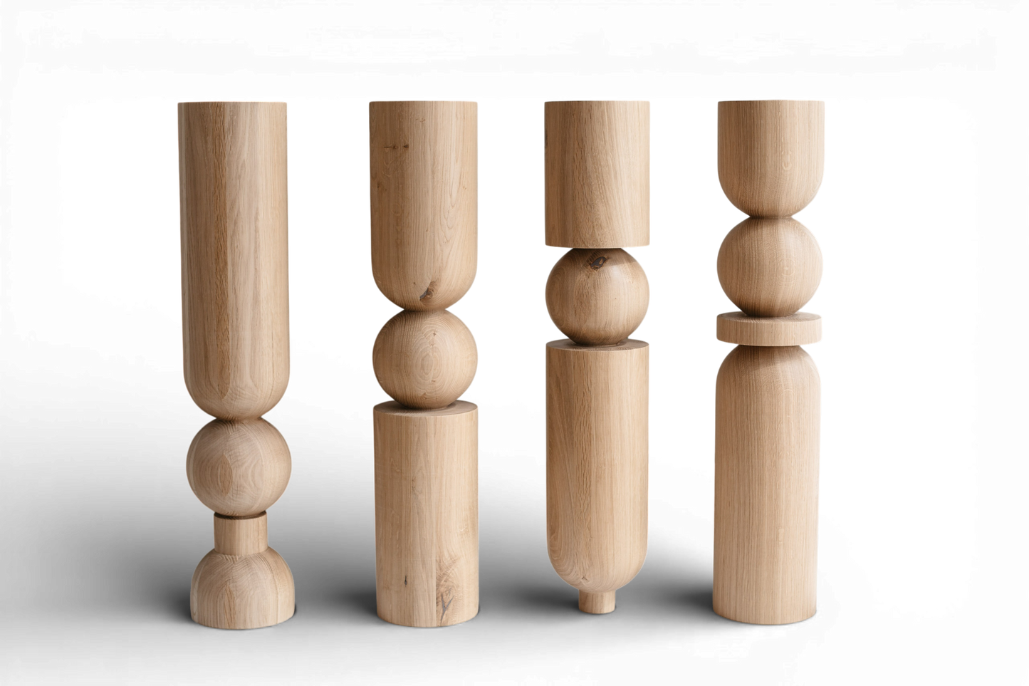 Grands pieds de table et de bar en bois – Pieds de meuble faits à la main, lot de 4, H690 mm