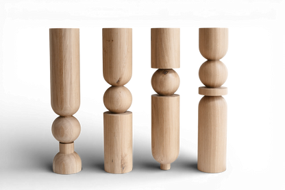 Grands pieds de table et de bar en bois – Pieds de meuble faits à la main, lot de 4, H690 mm