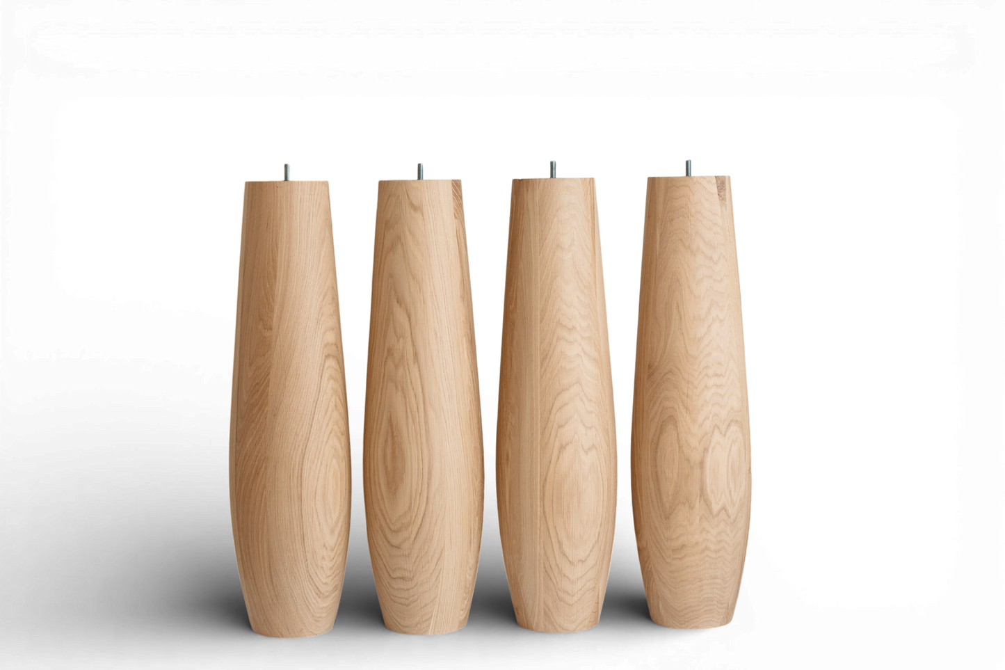 Lot de 4 pieds de table en chêne massif – Pieds de table à manger ovales en bois 736 mm