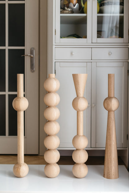 Pieds de Meuble en Chêne Massif – Pieds de Table Faits Main, Lot de 4, H760 mm