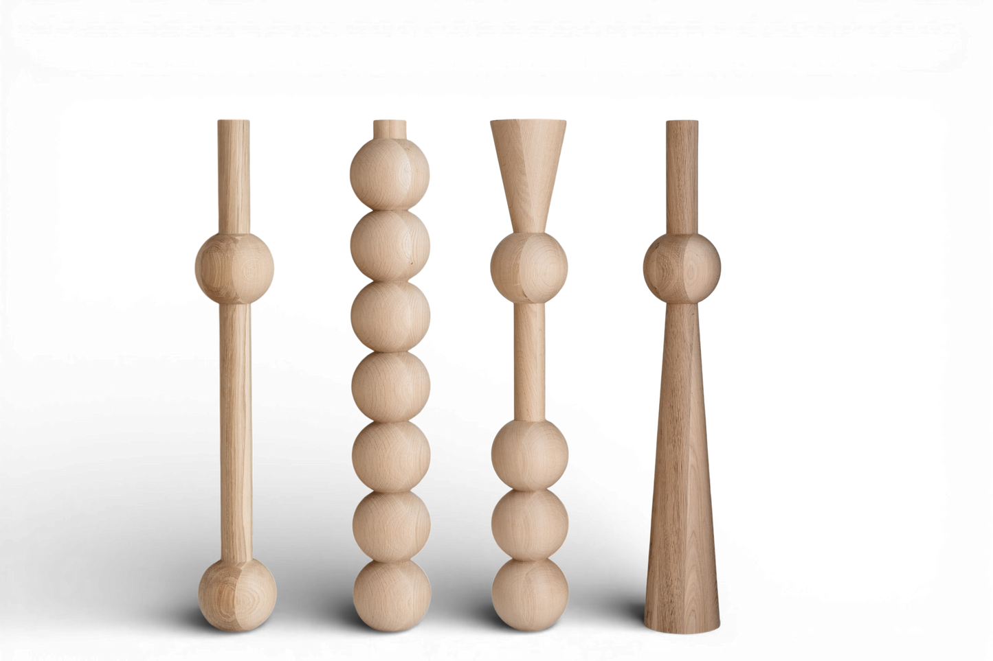 Pieds de Meuble en Chêne Massif – Pieds de Table Faits Main, Lot de 4, H760 mm