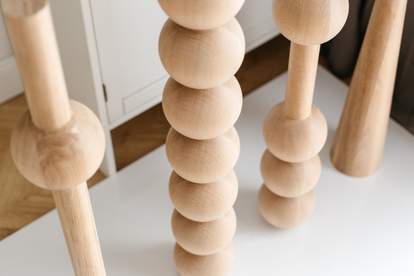 Pieds de Meuble en Chêne Massif – Pieds de Table Faits Main, Lot de 4, H760 mm