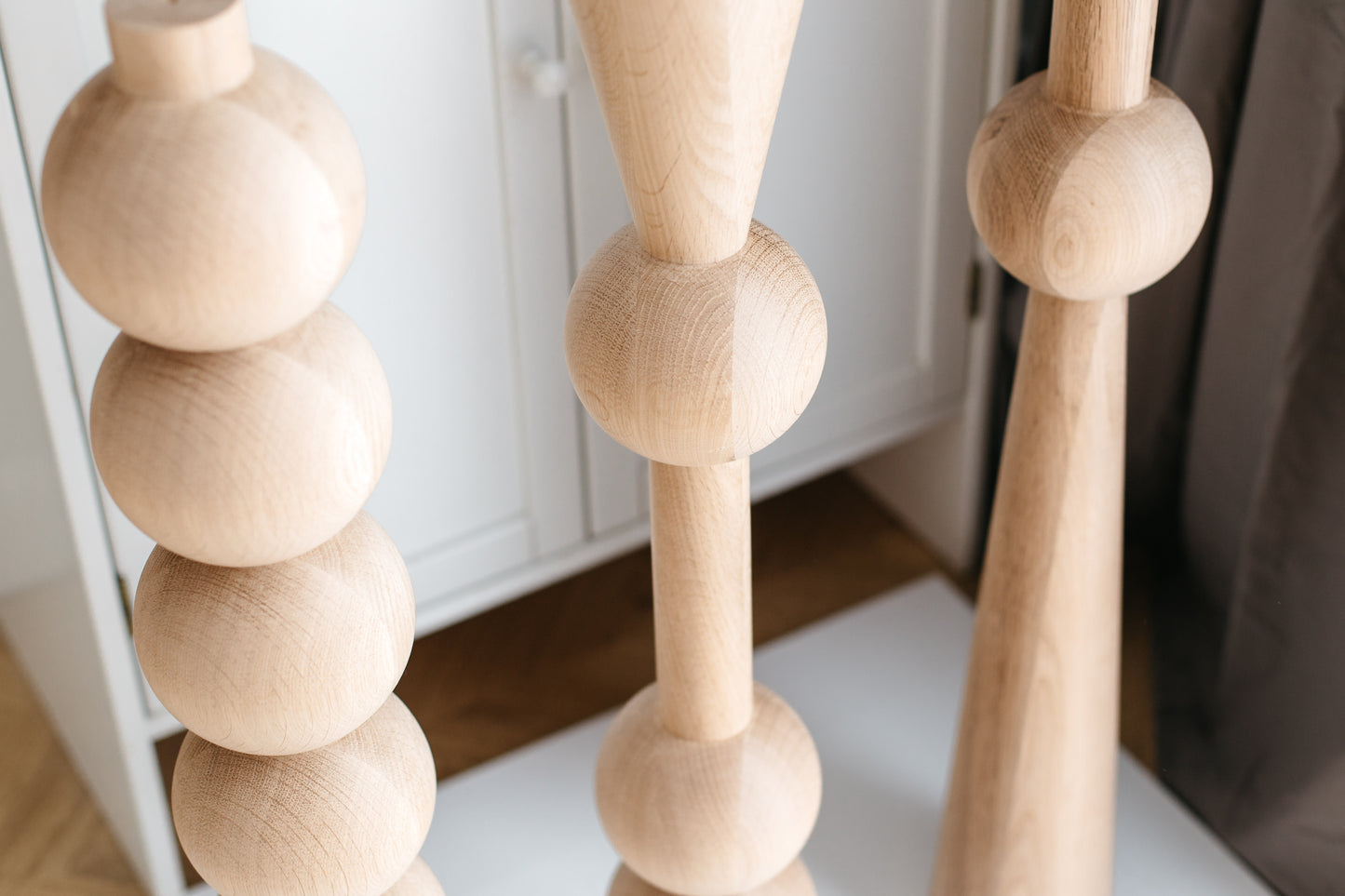 Pieds de Meuble en Chêne Massif – Pieds de Table Faits Main, Lot de 4, H760 mm
