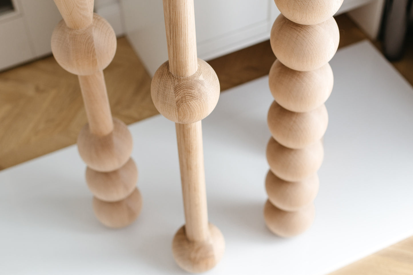 Pieds de Meuble en Chêne Massif – Pieds de Table Faits Main, Lot de 4, H760 mm