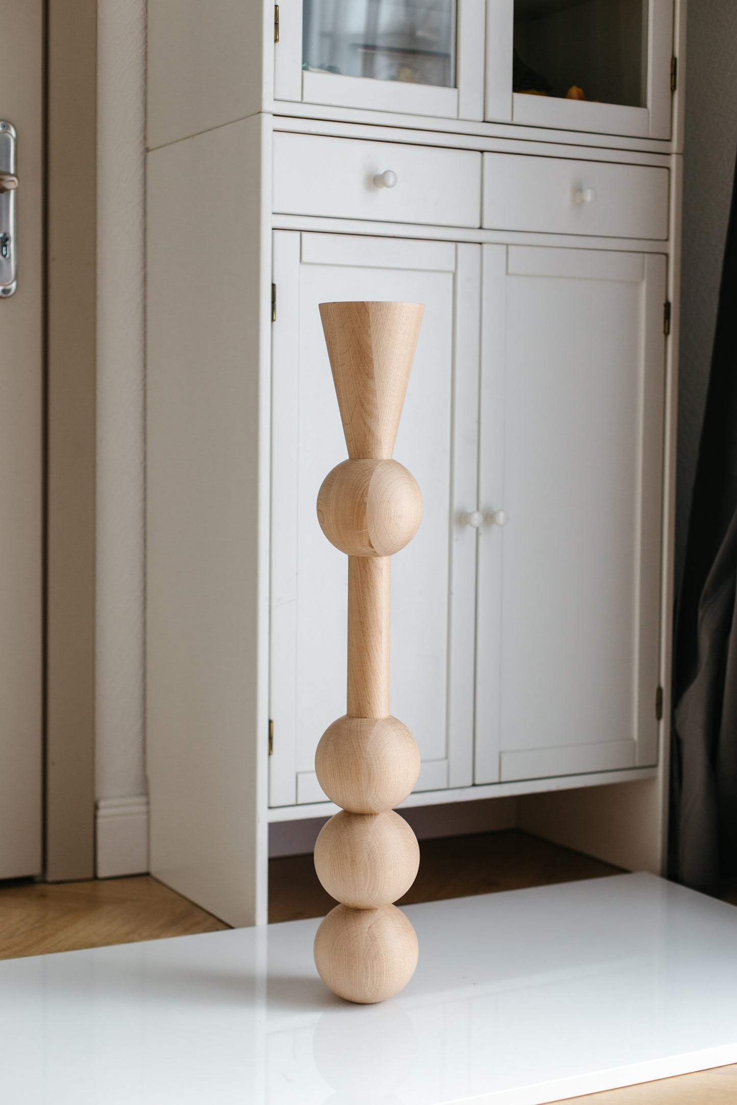 Pieds de Meuble en Chêne Massif – Pieds de Table Faits Main, Lot de 4, H760 mm
