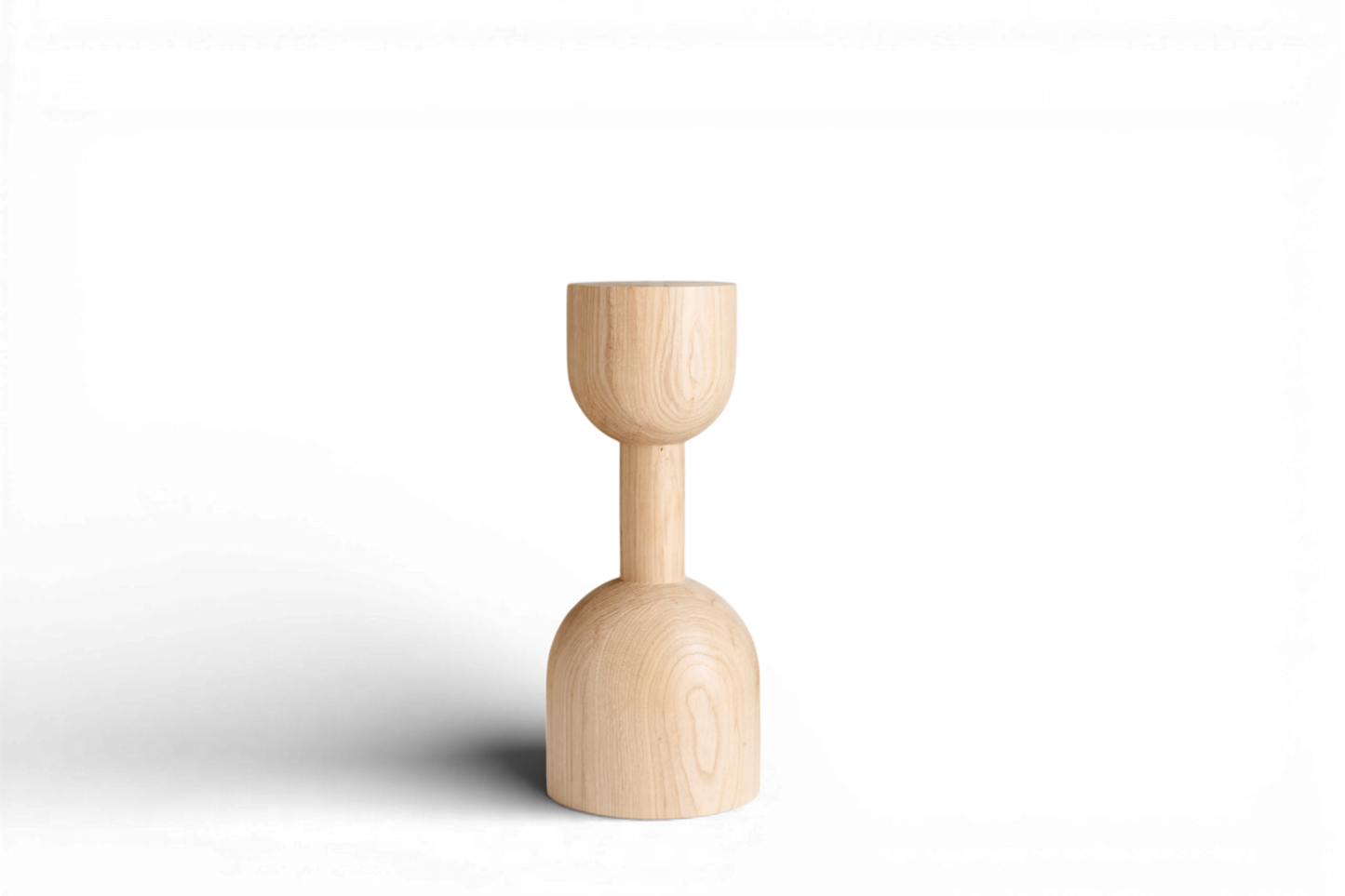 Pied de table basse en bois naturel – Support de meuble tourné, H450 mm