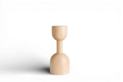 Pied de table basse en bois naturel – Support de meuble tourné, H450 mm
