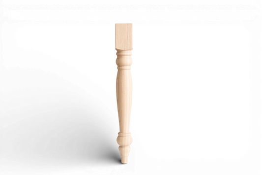 Pied de table classique en bois tourné – Support de meuble tourné, H740 mm
