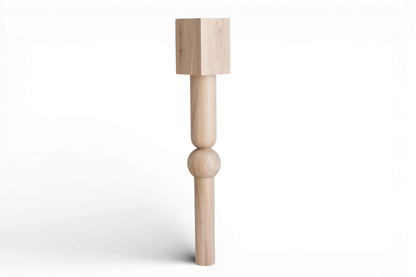 Pied de table et de bar en bois avec plateau carré – Design tourné, H900 mm