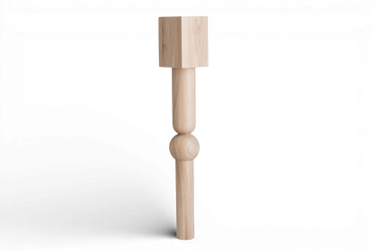 Pied de table et de bar en bois avec plateau carré – Design tourné, H900 mm