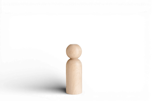 Pieds de meuble en bois avec sphère décorative – Design fait main, H305 mm