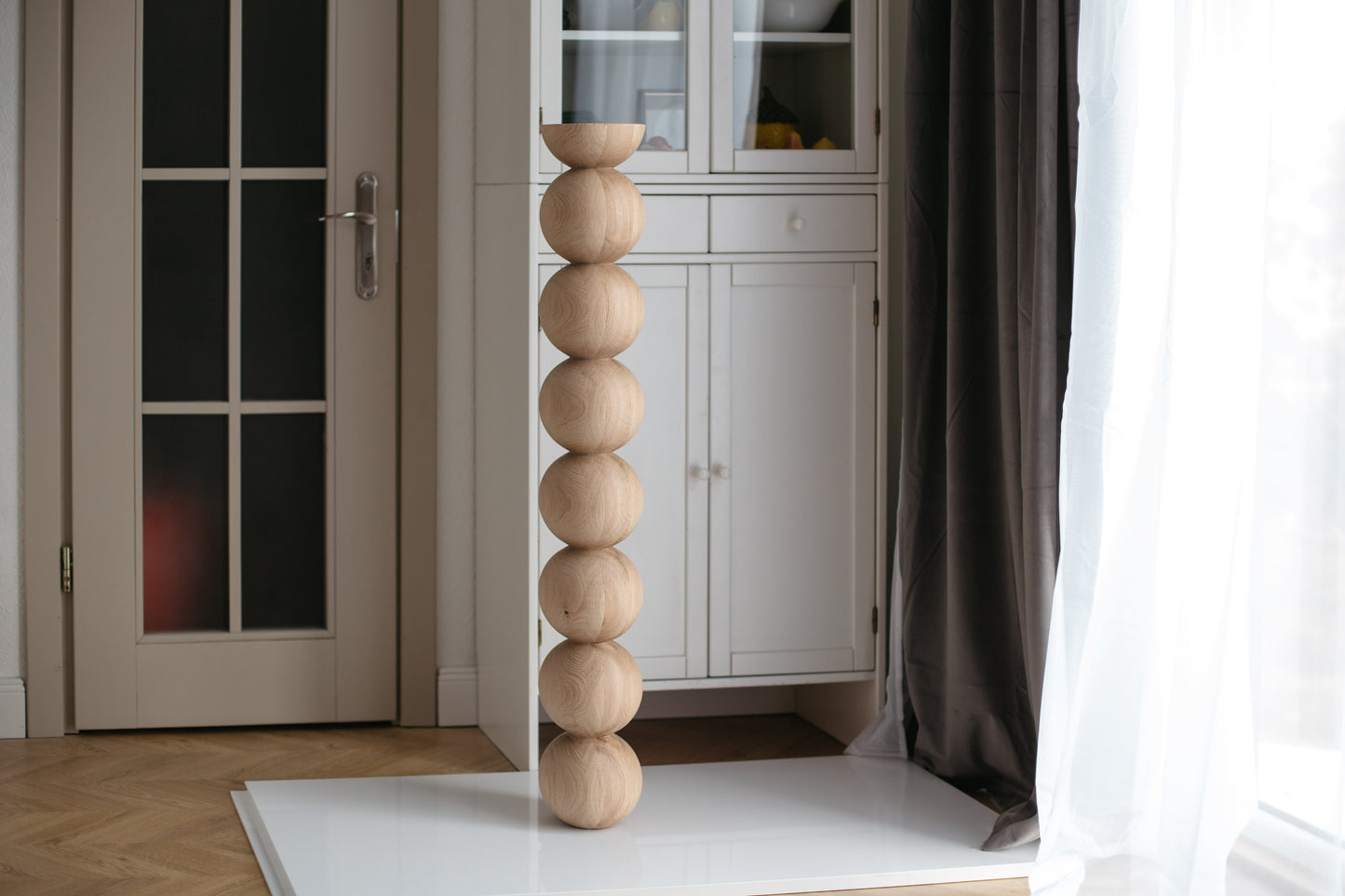 Pied de bar et de table en bois – Support de meuble tourné, H1100 mm