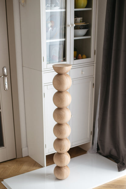Pied de bar et de table en bois – Support de meuble tourné, H1100 mm