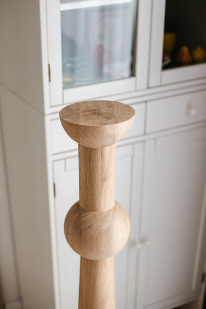 Pied de support de table haute et de bar en bois tourné, H1100 mm