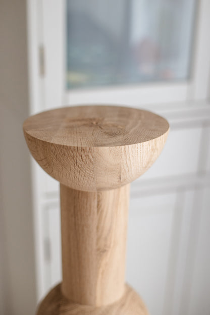 Pied de support de table haute et de bar en bois tourné, H1100 mm