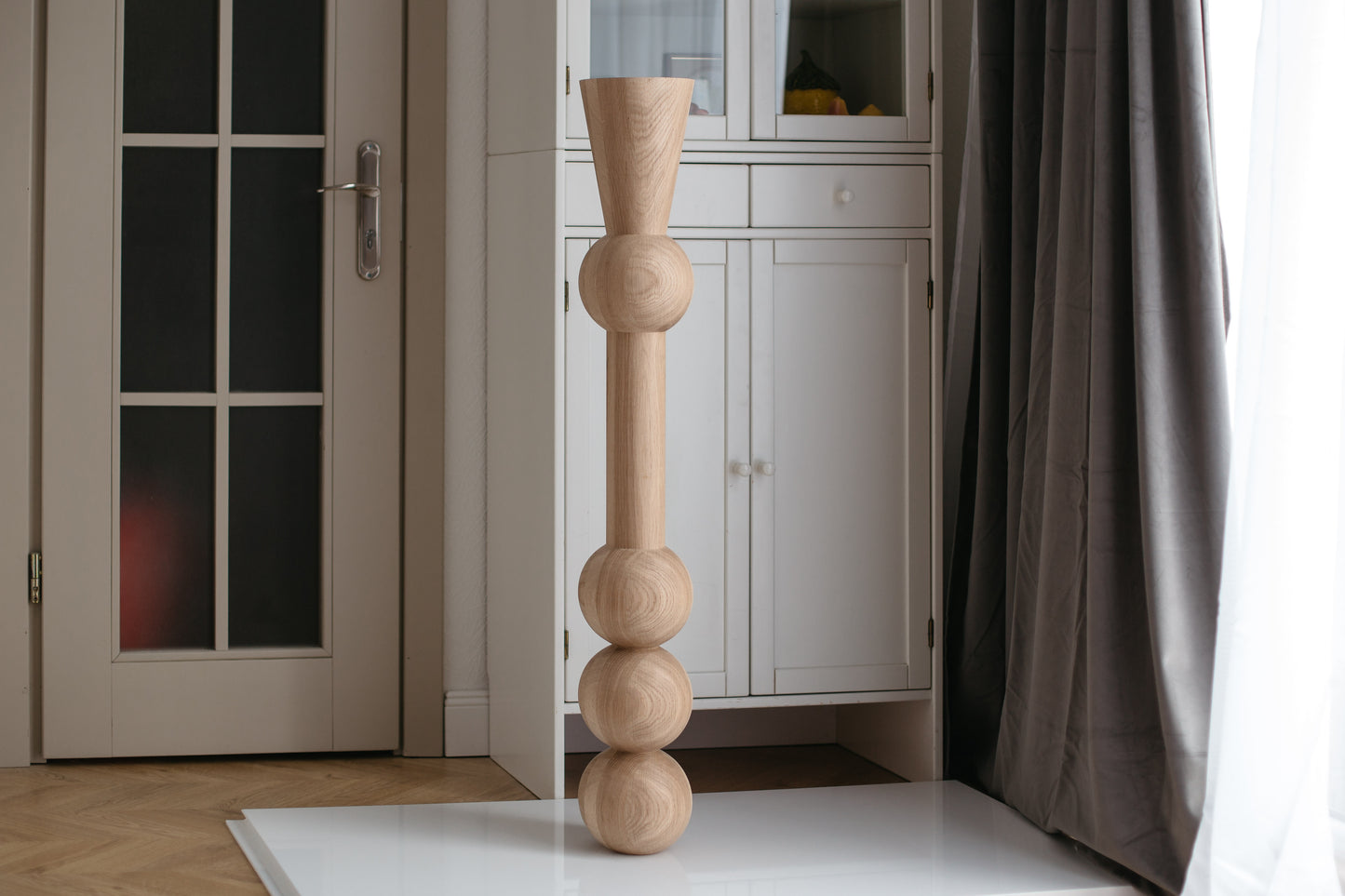 Pied de table et de bar haut en bois – Support de meuble fait main, H1100 mm
