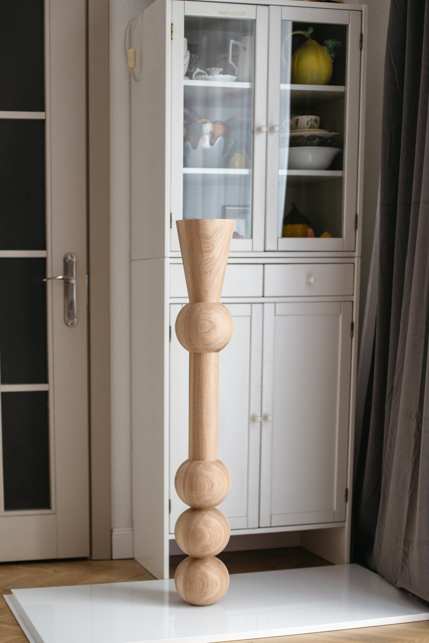 Pied de table et de bar haut en bois – Support de meuble fait main, H1100 mm