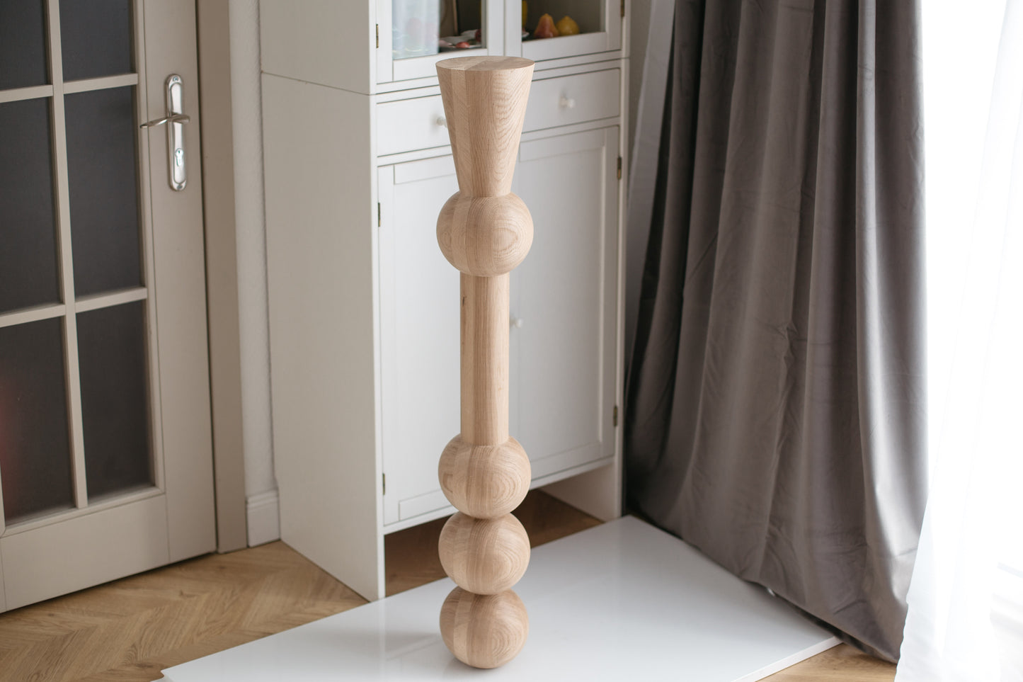 Pied de table et de bar haut en bois – Support de meuble fait main, H1100 mm
