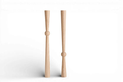 Pied de table et de bar en bois avec sphère centrale – Chêne massif, Fait main, Lot de 2, H870 mm